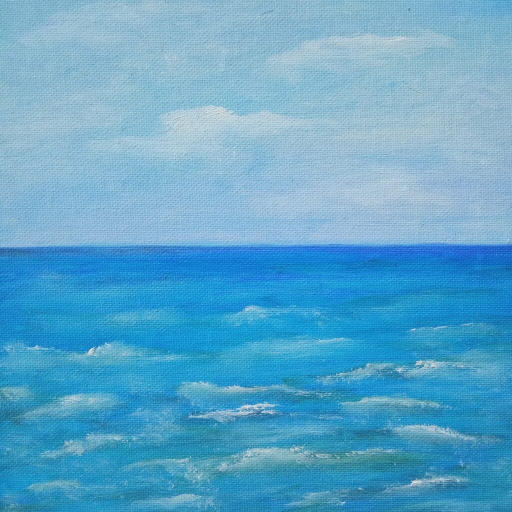 Peinture à l'huile d'un paysage de mer