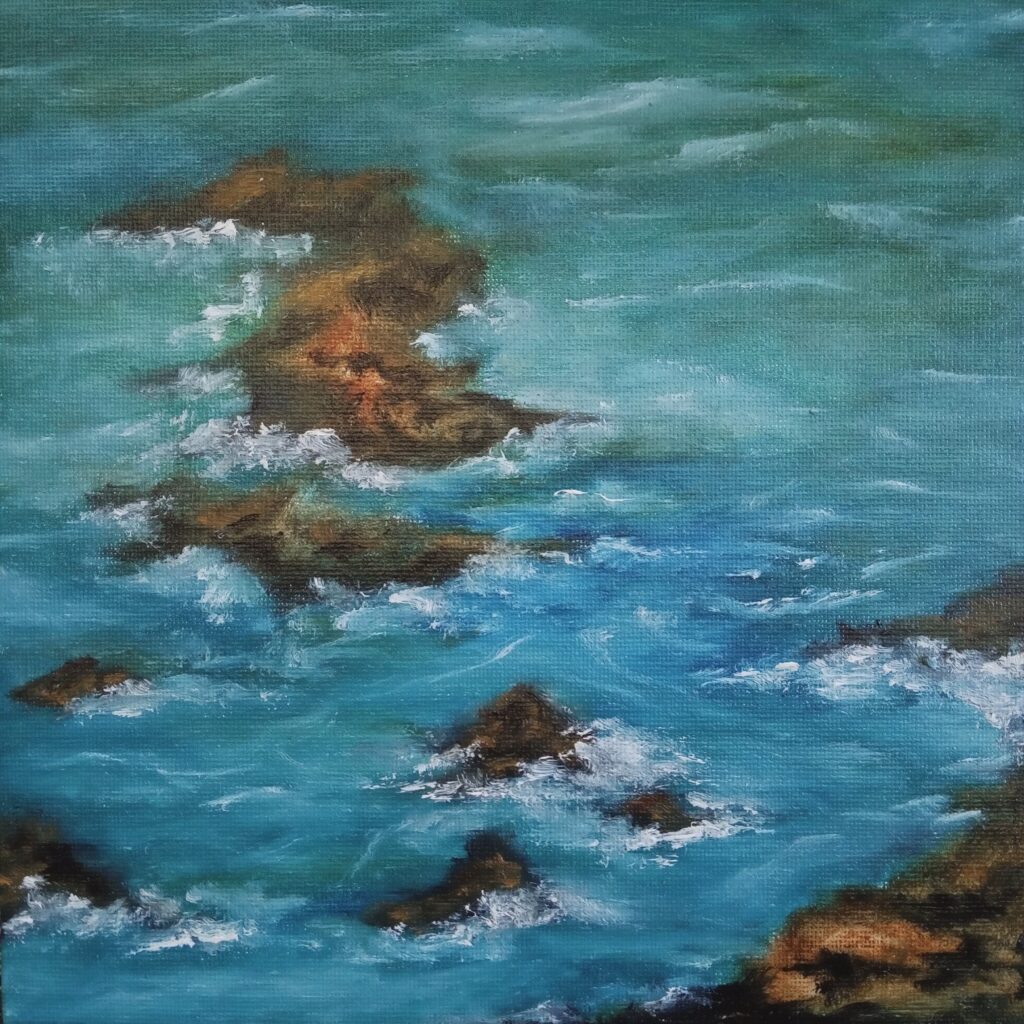 Paysage marin en peinture à l'huile